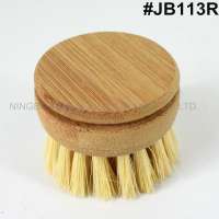 new product Eco-friendly natural bamboo wood dish kitchen refill hand for dish brush