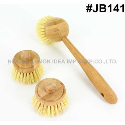 new product natural wooden dish brush with wooden handle kitchen dishwash brush with refill head