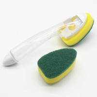 Popular household clean soap dispensing sponge dish cleaning brush for kitchen and bathroom